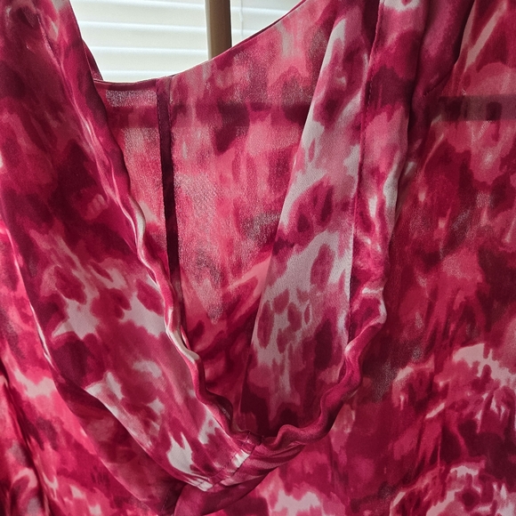 Cj banks sheer Hoodie/Blouse sz 2x Fushia/White - Picture 6 of 8